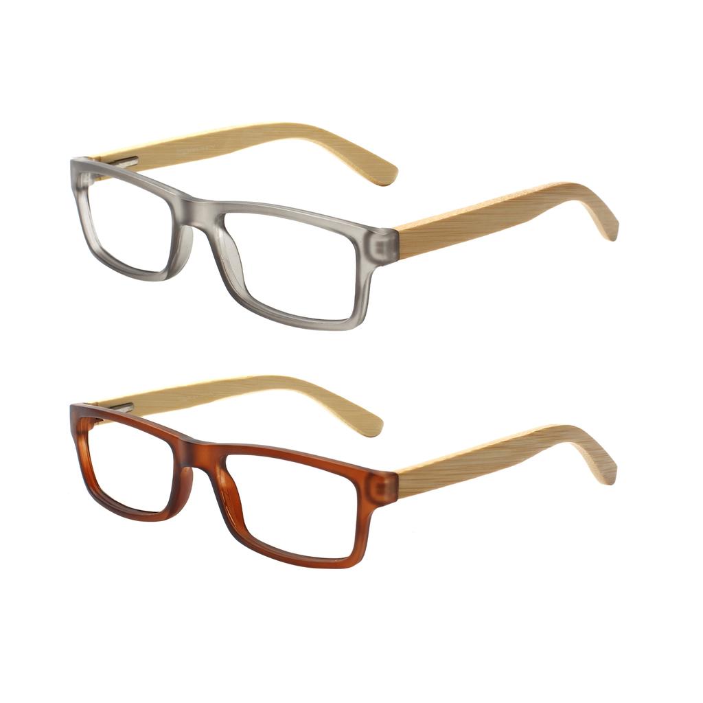 TUREZING Reading Glasses for Women Men Rectangular Woodgrain Frame Metal Hinge High Quality HD Prescription Glasses