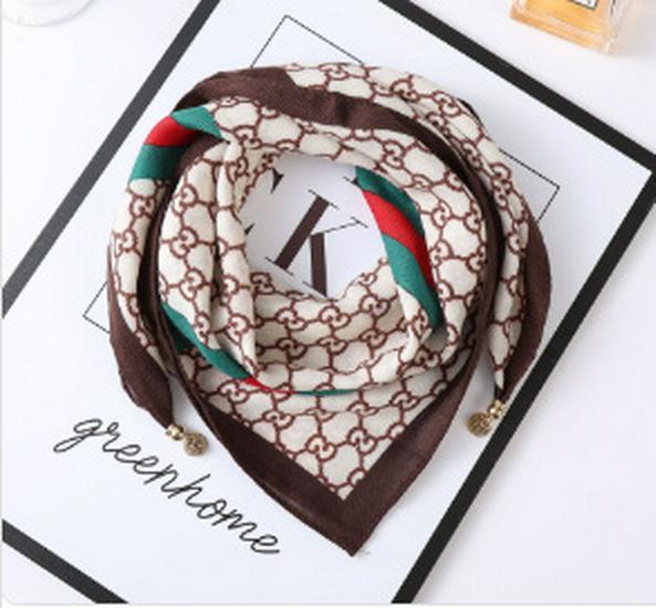 Chic Autumn/Winter Silk Scarf with Magnetic Golden Ball Clasp – Korean Style Neck Warmer