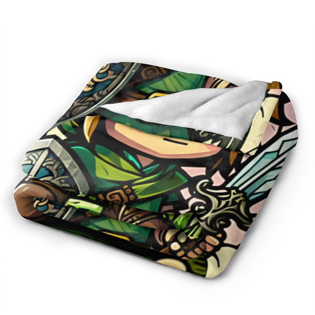 Z-Zeldas Green Hero Stained Glass Link Blankets Fleece Summer Air Conditioning  Multifunction Warm Throw Blanket for Home Quilt