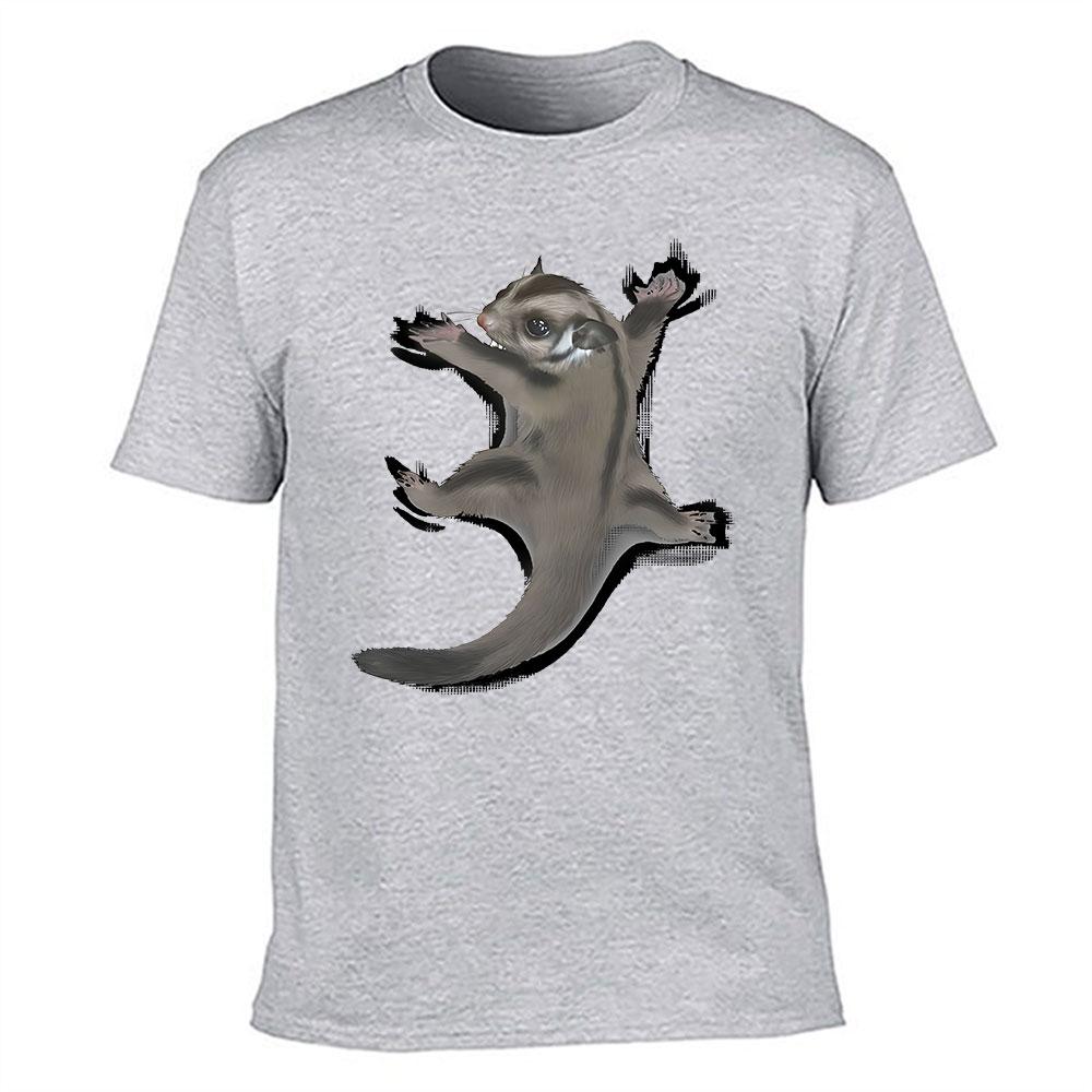 Unisexs Cotton TShirt with Cute Sugar Glider Print Casual Crew Neck Short Sleeve Tee for Daily Wear