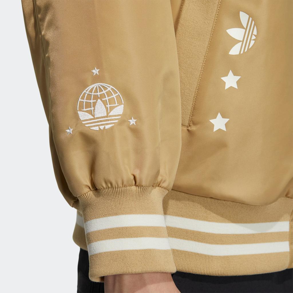Adidas Originals Trefoil Vintage Logo Patch Sports Loose-Fit Jacket Men Jacket Light-Khaki HY1358