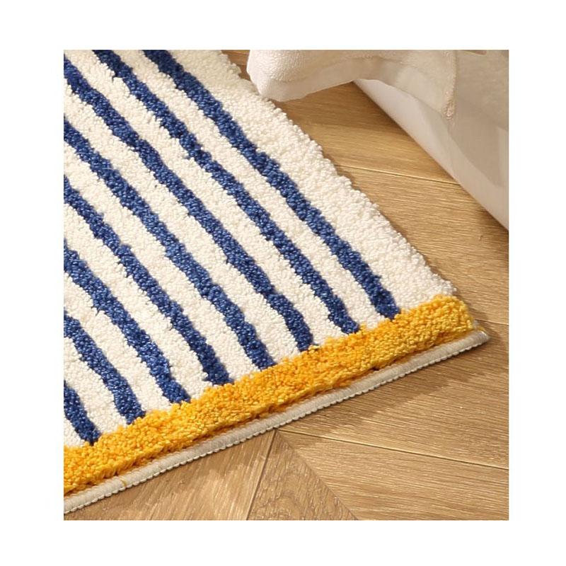 Cake Fleece Door Mats for Entrance Bedside Anti Slip Doormat Water Absorbent Bathroom Carpet Rugs Striped Hallway Floor Mats