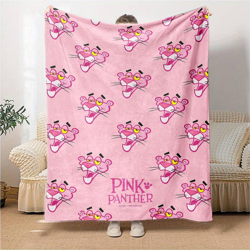 1Pc Pink Panther Blanket Soft Throw Blanket For Home Bedroom Bed Sofa Travel Office Solid Christmas Blanket