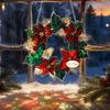 Christmas Tree Accessories Acrylic Garland Pendant, Double-sided Wreath Hanging Ornament, Lightweight Decorative Ornaments Decor with Lanyard