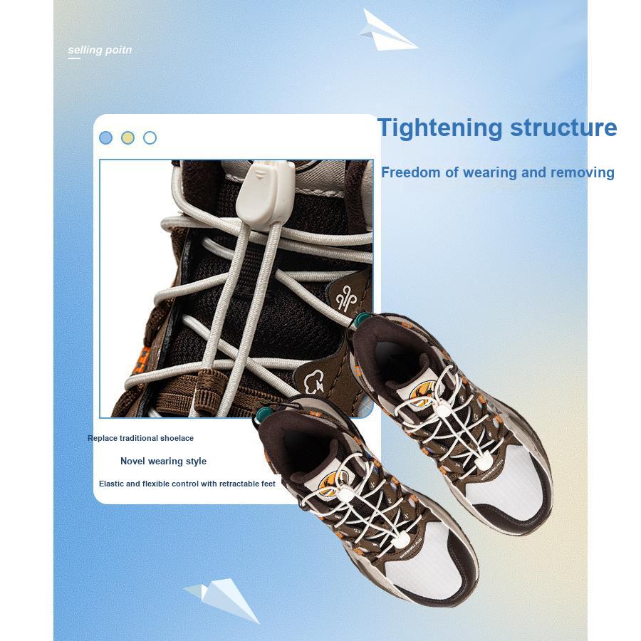 Li Ning Kids Mountain Comfortable Soft Non-Slip Wear-Resistant Mid-Top Outdoor Shoes Kids Shoes Brown Gray YKEU014-1