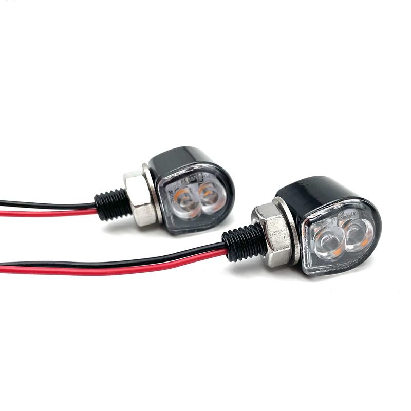 E Marked M8 Mini Motorcycle Turn Signal Light Indicator 12V Amber LED Signals Blinker Winker Lamp For Cafe Racer Bobber Honda
