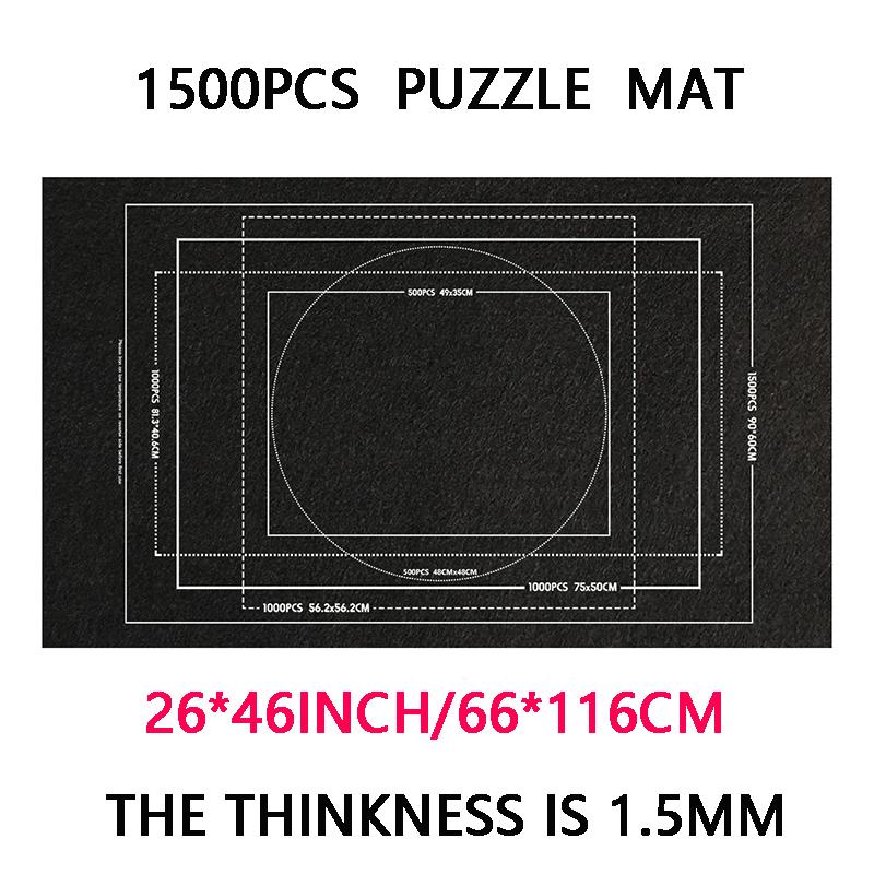 1500-3000Pcs Felt Puzzle Mat Set 10Color Available Puzzle Playing Blanket With Portable Travel Storage Bag Puzzle Accessories
