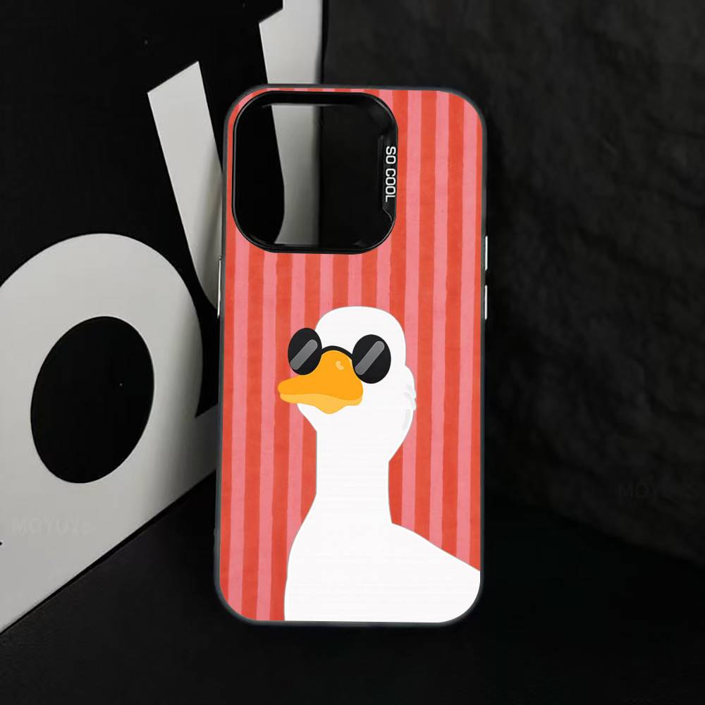 Duck Phone Case For iPhone 17,16,15,14,13,12,11 Plus,Pro Max,XS,Colorful Silver Phone Case Funda Cover