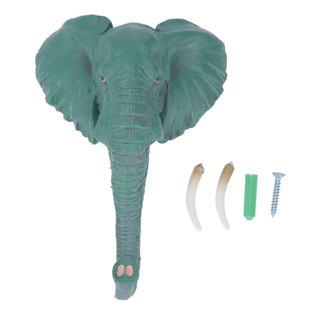 Elephant Head Single Wall Hook American Retro Style Lifelike Details Animal Shaped Coat Hat Hook