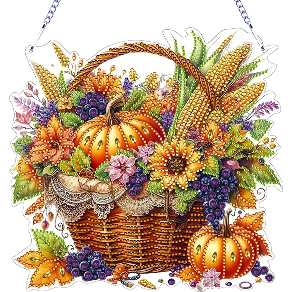 2D Flaches DIY Strassstein Diamant Malerei Fensteranhänger Doppelseitiger Druck Diamant Malerei Anhänger Fensteraufhängung Kunst für Heimdekoration