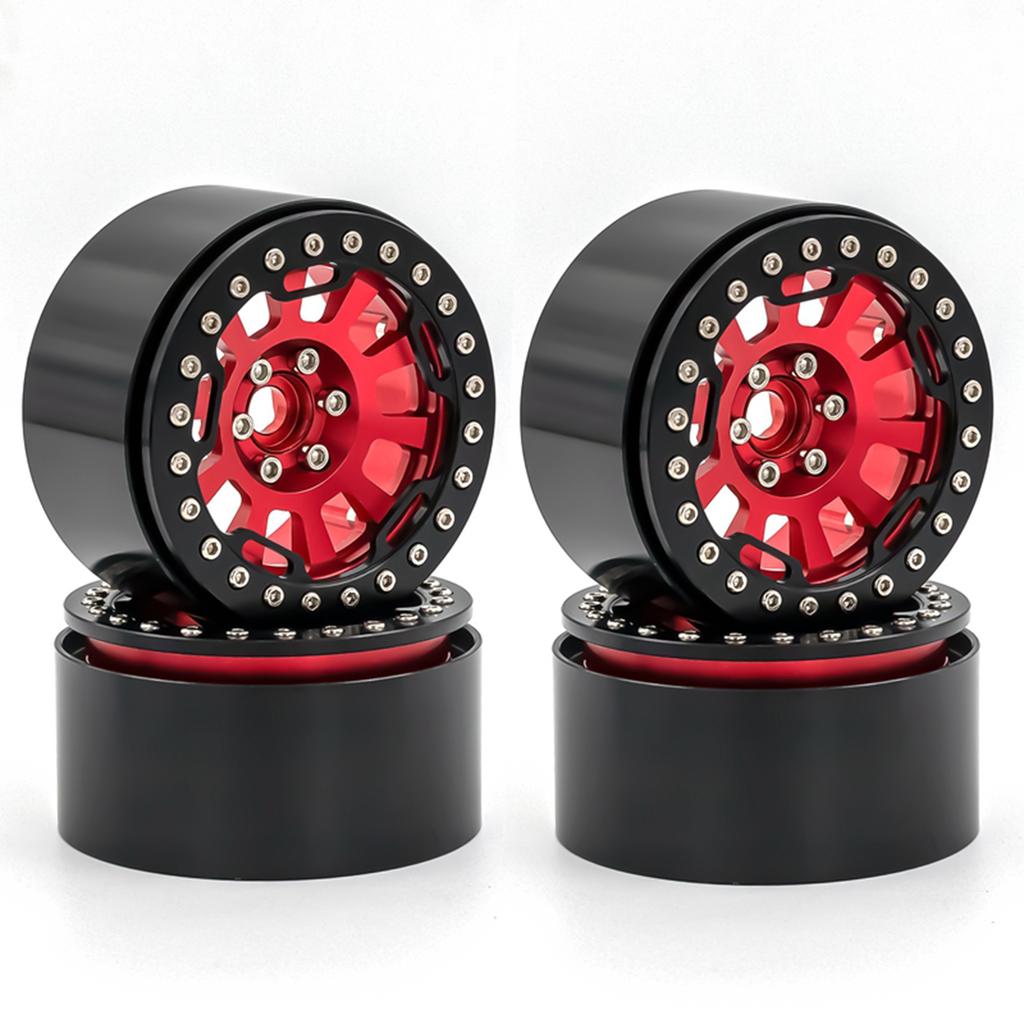 Aluminum Alloy Wheel   Beadlock 2.2in Wheel  S Hub 4pcs Replacement for 1Celsius10 1Celsius8   90046 90047 RR10 RC Car