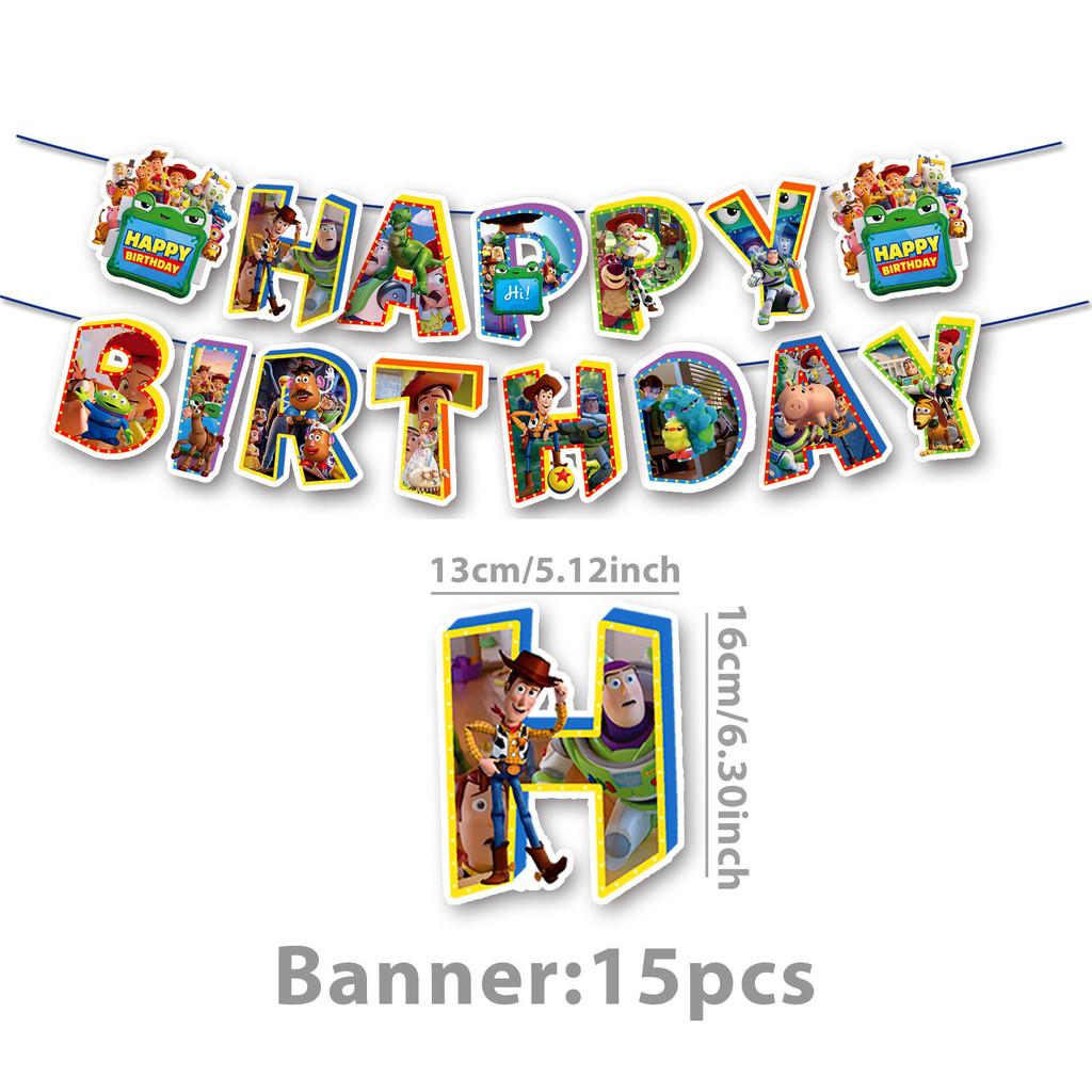 Conjunto de Artigos de Festa Toy Story Com Pratos de Papel e Faixa Para Celebração de Aniversário de Crianças