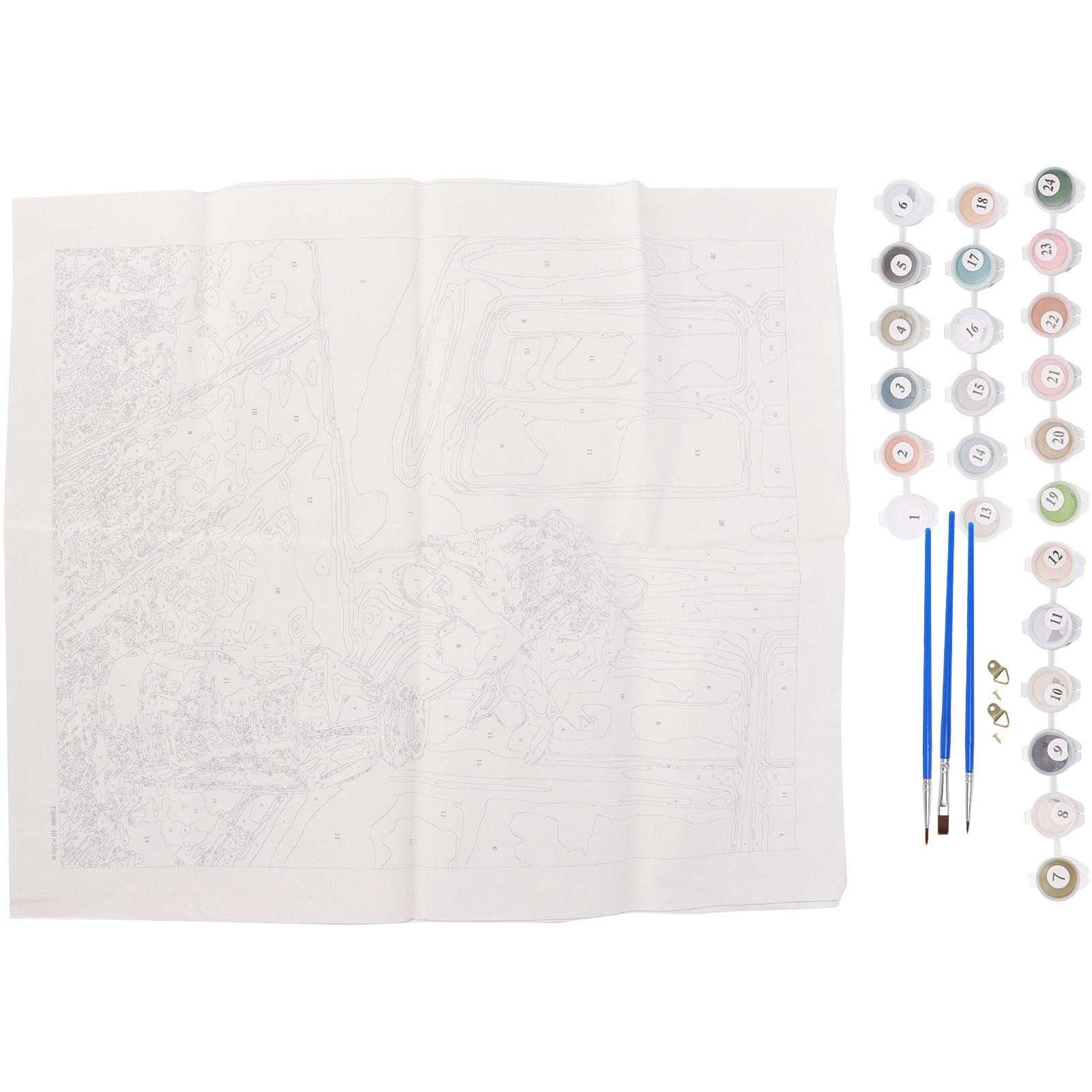 

Paint By Numbers with Paintbrushes Acrylic Pigment DIY Oil Painting Kits for Adults Kids Beginners 40x50cm