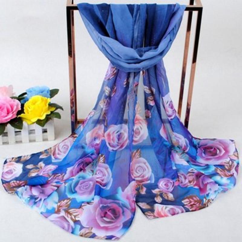 2025 New Fashion Women Floral Printing Beach Silk Scarf Shawls Female Long Wraps Beach Sunscreen Hijab