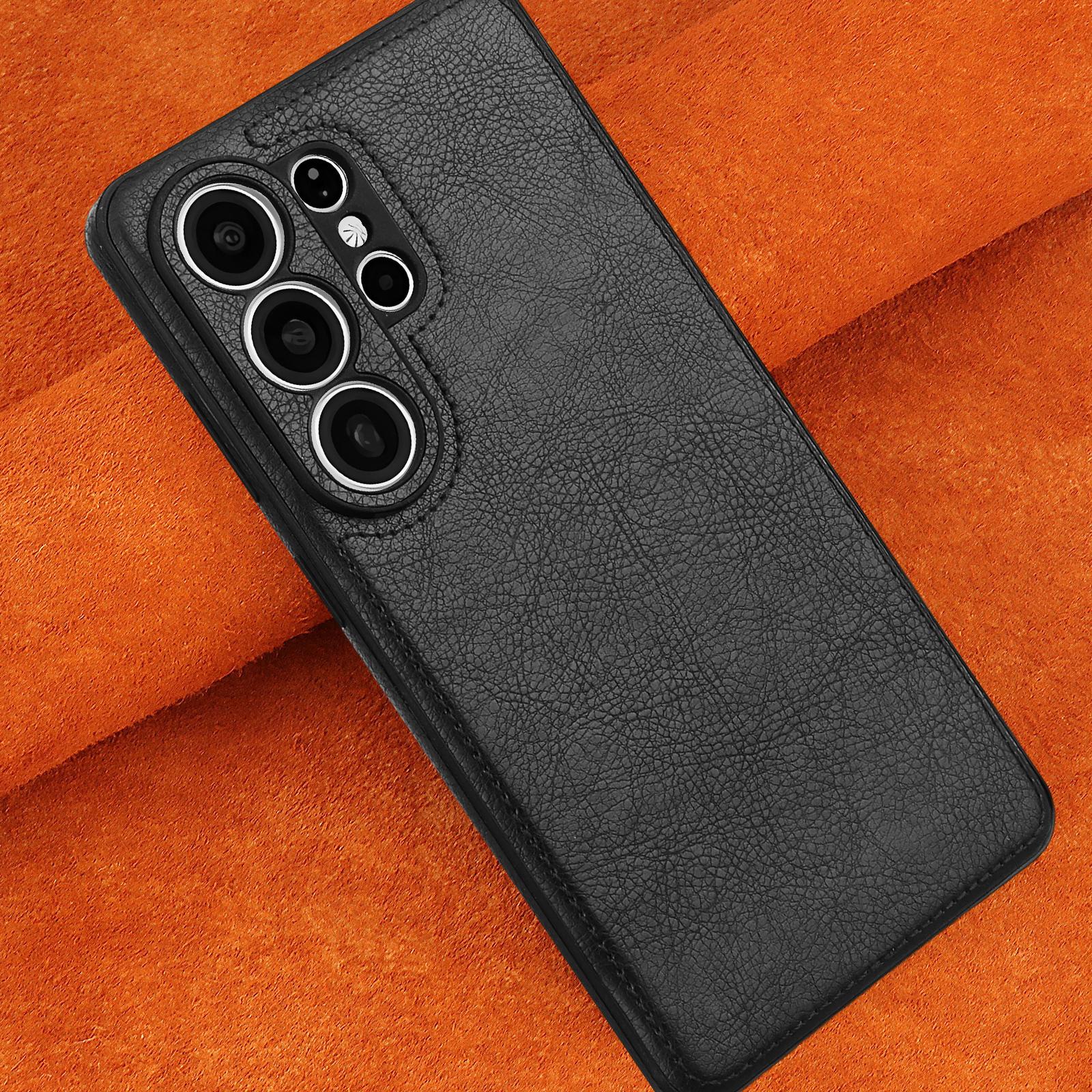 

Vintage Leather Case for Samsung Galaxy S26 Ultra S25+ S24 S23 A56 A55 A54 A16 A15 - All-Inclusive Shockproof Cover Galaxy S26 чёрный