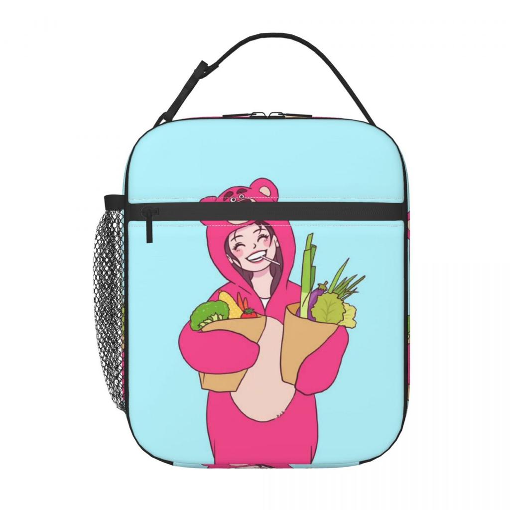 Cartoon Fashion Girl Insulated Lunch Bags for School Office Sport Car Portable Cooler Thermal Bento Box Women Children