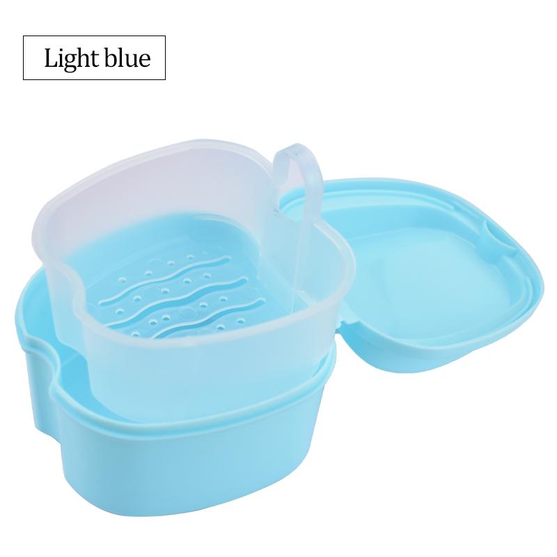 Dental Denture Box Retainer Braces Storage Box Invisible Teeth Denture Cleaning Tooth Storage Portable Belt Case