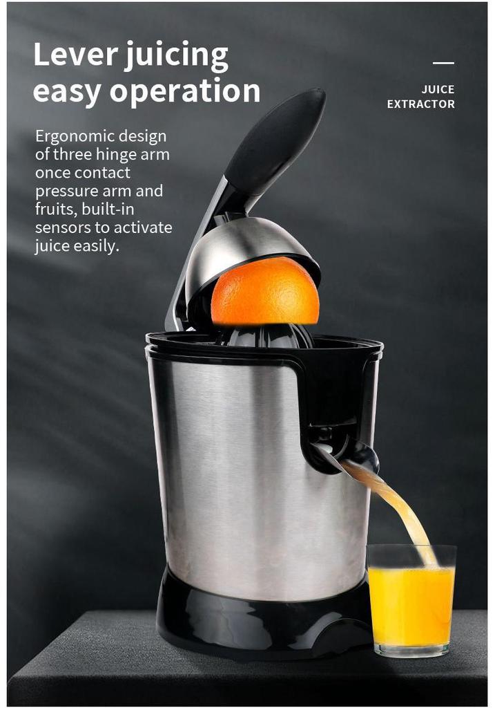 110V Hand-Press Electric Juicer: Stainless Steel Lemon & Fresh Fruit Juice Separator