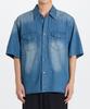 Gicheol Summer Half Denim Shirt (Indigo)