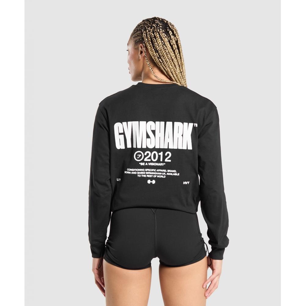 

GYMSHARK Be a Visionary Топ с длинными рукавами, черный B7A6M BB2J