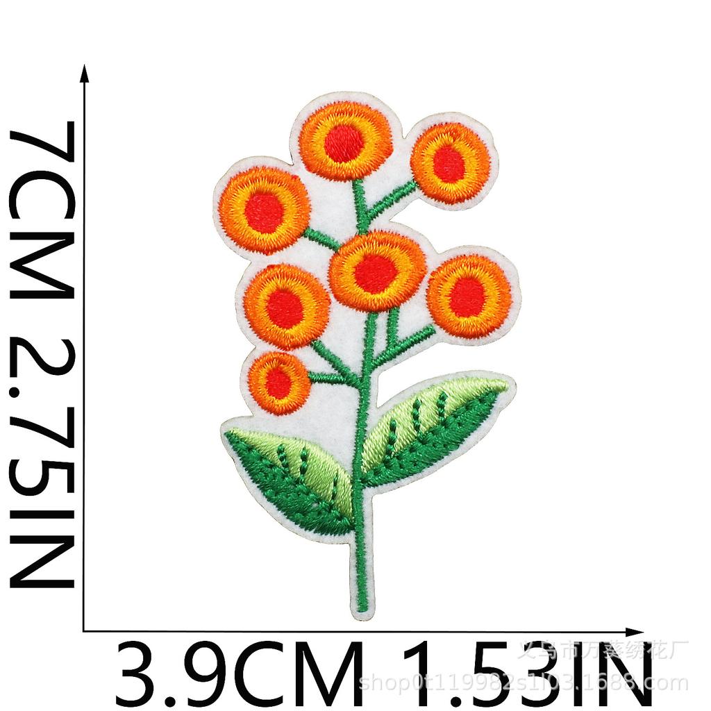 Small Daisy Embroidery Cloth Sticker Cartoon Peony Flower Bag Decoration Computer Embroidery Beautiful Small Red Flower Patch Ironing