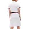 FILA Fitted Half-Zip Fashion Knit Dress With Stripe Details Women Dresses White F11W021310FWT