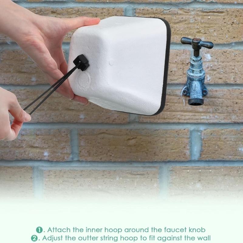 3Pieces Reusable Foam Faucet Covers Protects Against Freezing Lid Faucet Protectve Case Suitable for Outdoor Faucet Use