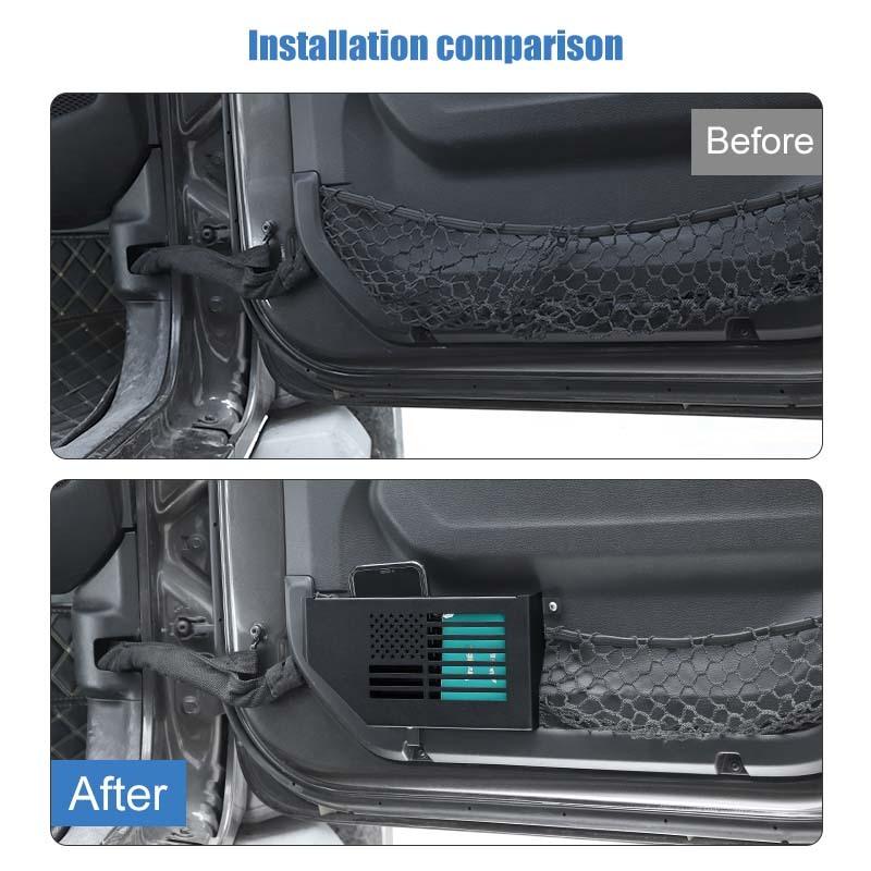 Front Door Pocket Storage Box For Jeep Wrangler JL For JT Gladiator 2018-2023 Organizer Container Stowing Tidying Accessories