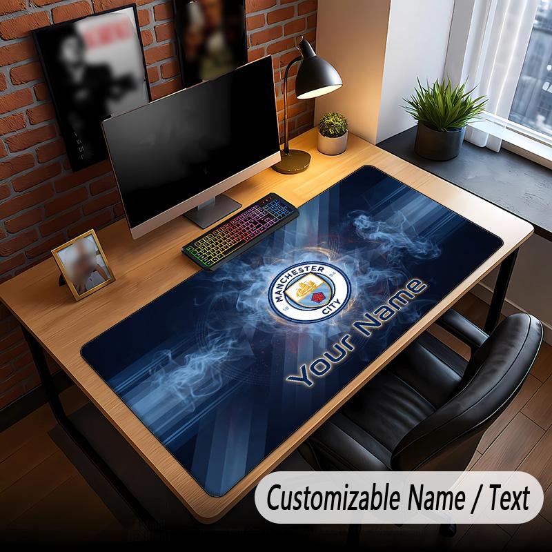 Large Mouse Pad Manchester City Print Custom Name Text Desk Mat for Office Gaming