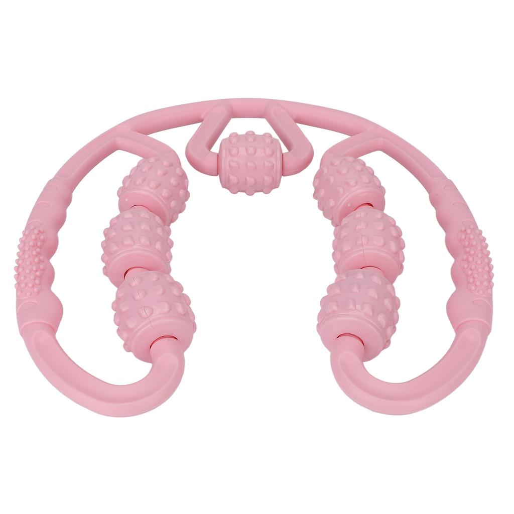 Leg Massage Roller 7 Wheels All Round Massaging Relieve Muscle Soreness Leg Rollers for Calf Thigh Pink