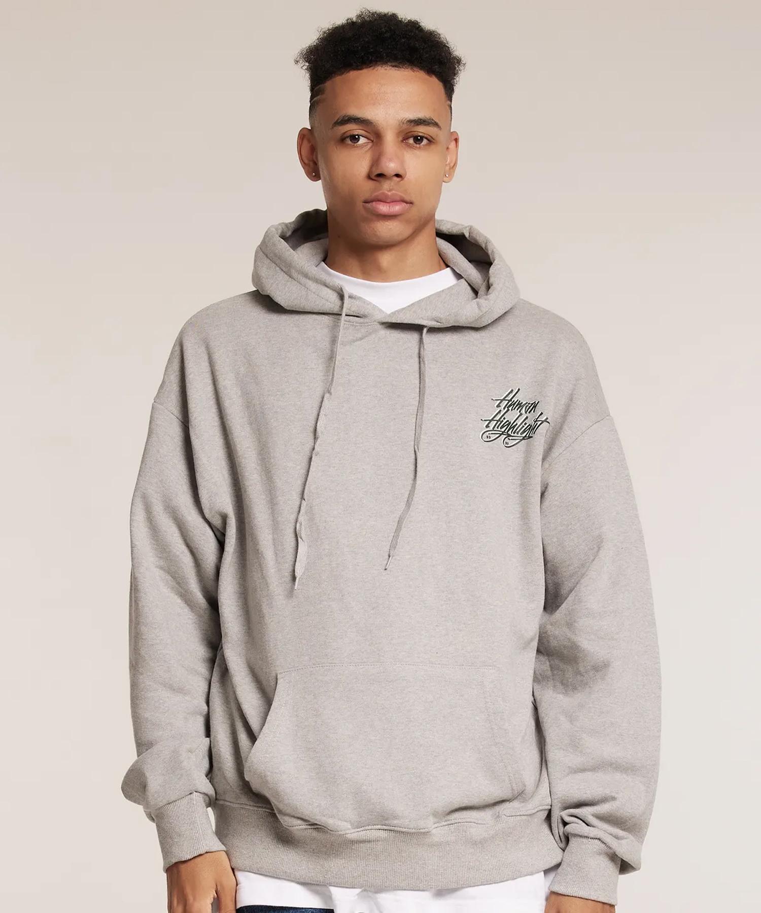 Cream Soda Lab Human Highlight Logo Hoodie Gray Green L