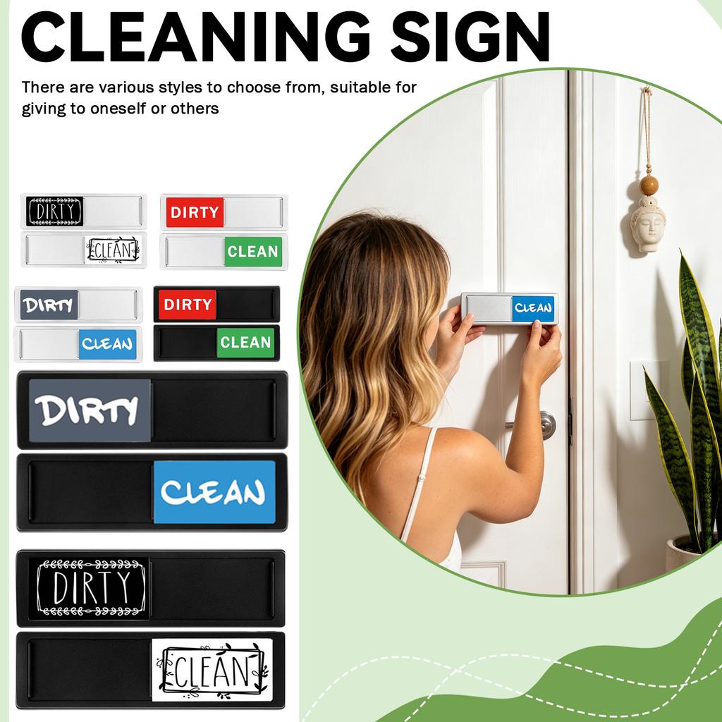 Sliding Dishwasher Magnet Indicator for Kitchen Use Adjustable Clean Dirty Status Sign Magnetic Label for Refrigerator or Dishwasher