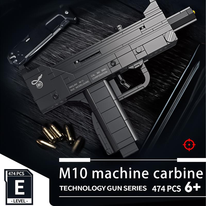 Bloques de construcción de subfusil MP7 pueden disparar balas puzzle de montaje modelo niño entusiasta de armas militares regalo 98k juguete