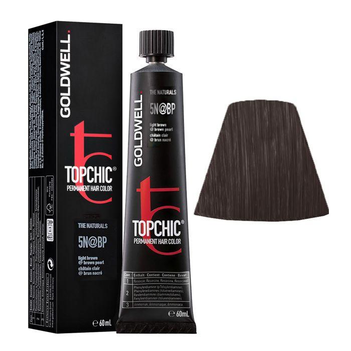 

Permanent Hair Color - GOLDWELL - Topchic 5N@BP - Light Brown - 60ml - 100% Gray Coverage коричневий