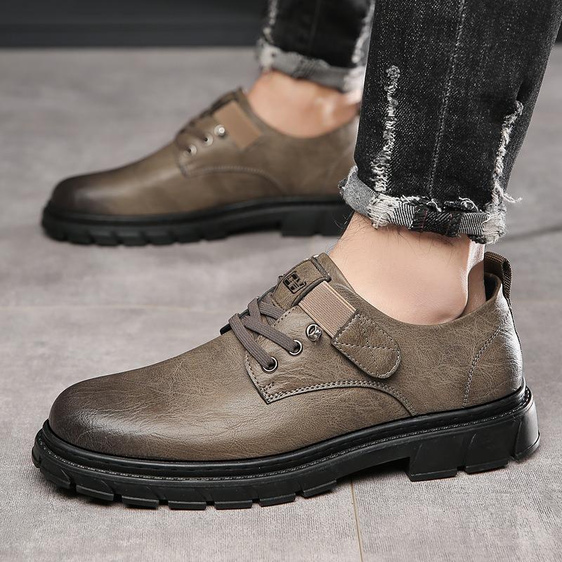 Men's leather shoes spring new breathable business casual shoes tooling shoes non-slip soft-soled business men's leather shoes