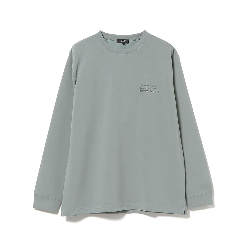 [Beams Heart] L/S TEE cardboard logo print long sleeve cut and sew men's SMOKE_GREEN L