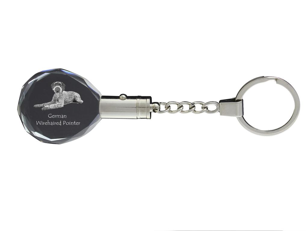 German Wirehaired Pointer - Pendant with a Photo of a Dog, Crystal Key Ring In a Gift Box, a Unique Gift by Art-Dog