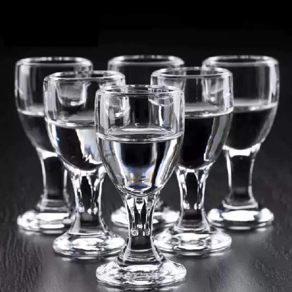 Set 6 buc Mini Cupe de Vin 10/15/25ml Pahar de Shot Transparent Pahare de Băutură Pocal cu Picior Înalt Pahare pentru Lichior Spirtoase Cupe de Băut