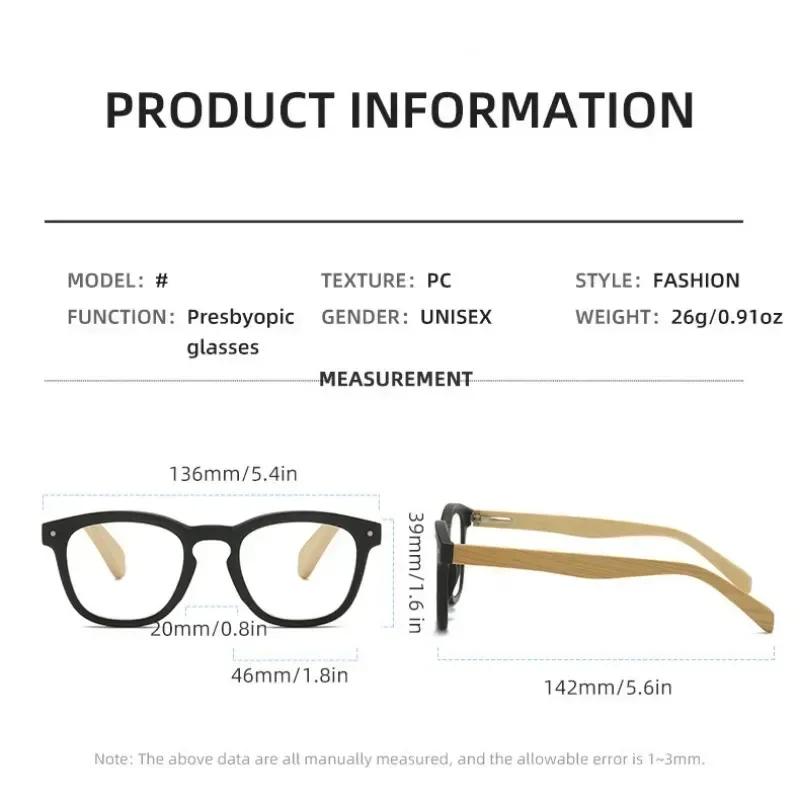 Vintage Round Frame Hd Lens Reading Glasses Trendy Hyperopia Eyewear Ultralight Far Sight Eyeglasses Finished Optical Glasses