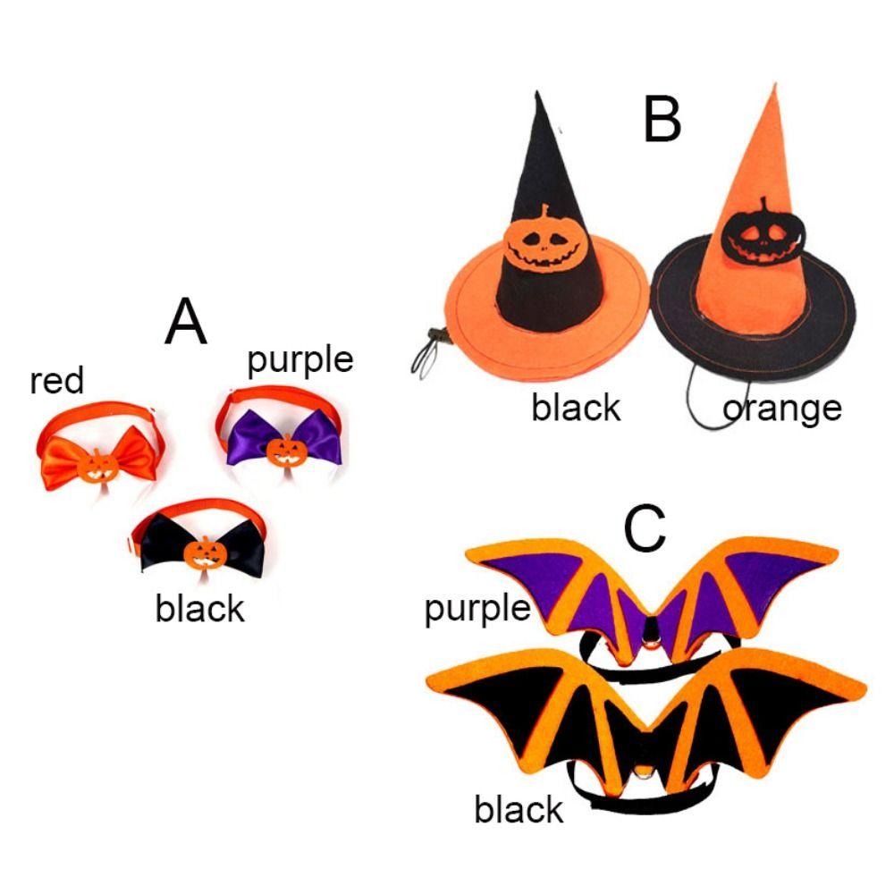 Bowknot Cat Bat Transformation Costume Non-woven Pet Halloween Costume Pet Bat Wings  Cosplay
