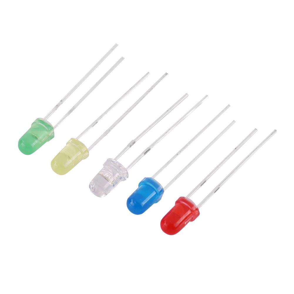 Light Emitting Diode, 500pcs 3mm LED Light Light Emitting Diode Boxed Transistor LED Light Emitting Diode Kit White Yellow Red Blue, LED Bulbs