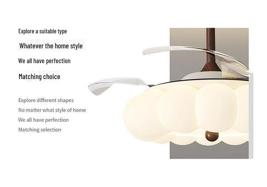 Antique-Style Cream Ceiling Fan with Invisible Light Fixture for Living Room, Bedroom, or Dining Room