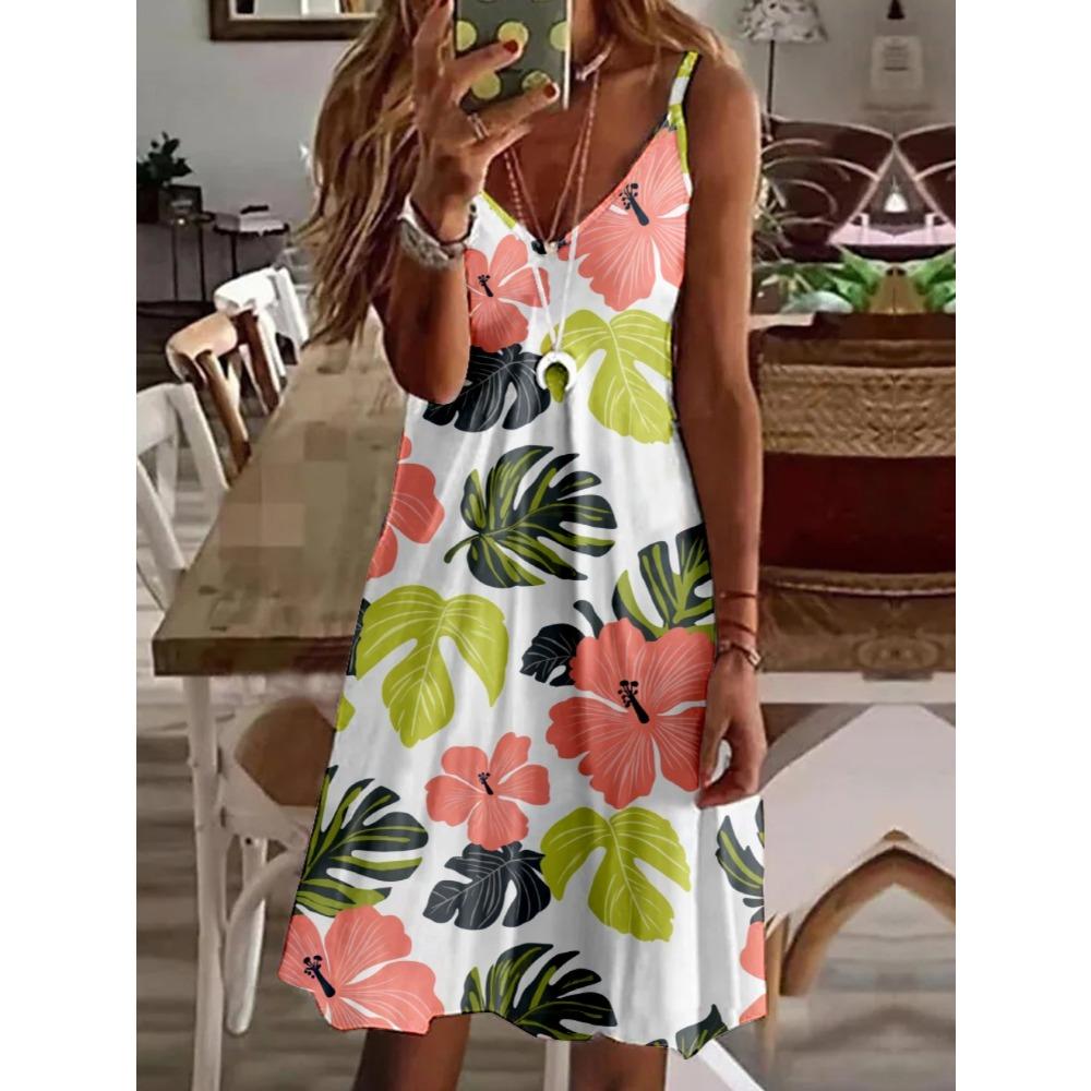 Robe débardeur élégante pour femme, nouvelle collection printemps-été avec imprimé