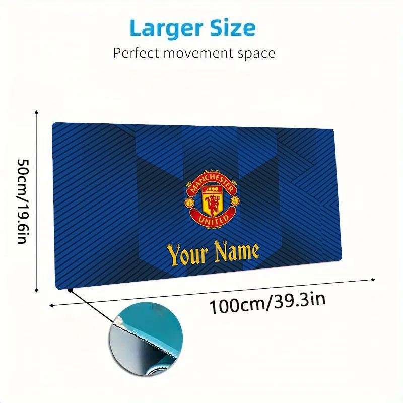 Manchester United F Custom Name Large Size Mouse Pad Large Gaming Table Cushion Non-slip Laptop Tablet Big Mousepad XXL Mat Mini PC Playmat With Lock