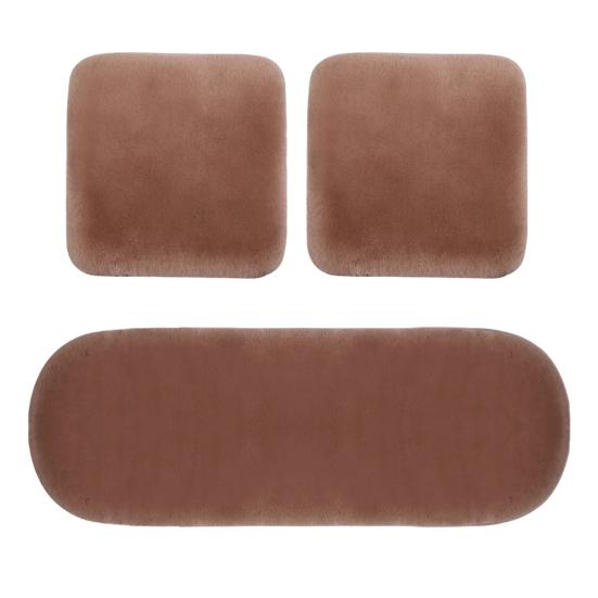 3 sztuk/zestaw zimowe pluszowe ciepłe antypoślizgowe poduszki na przednie tylne siedzenie samochodu zestaw poszewek