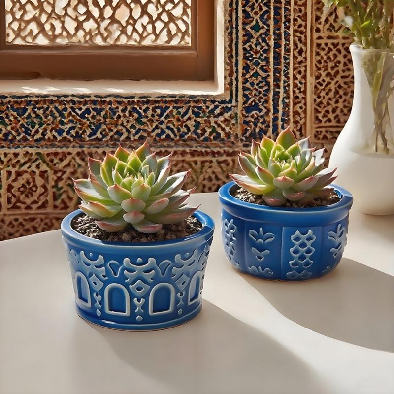 Round Silicone Planter Mold Unique Flower Pattern Easy Demolding Reusable For Indoor Outdoor Decoration Crafting Project