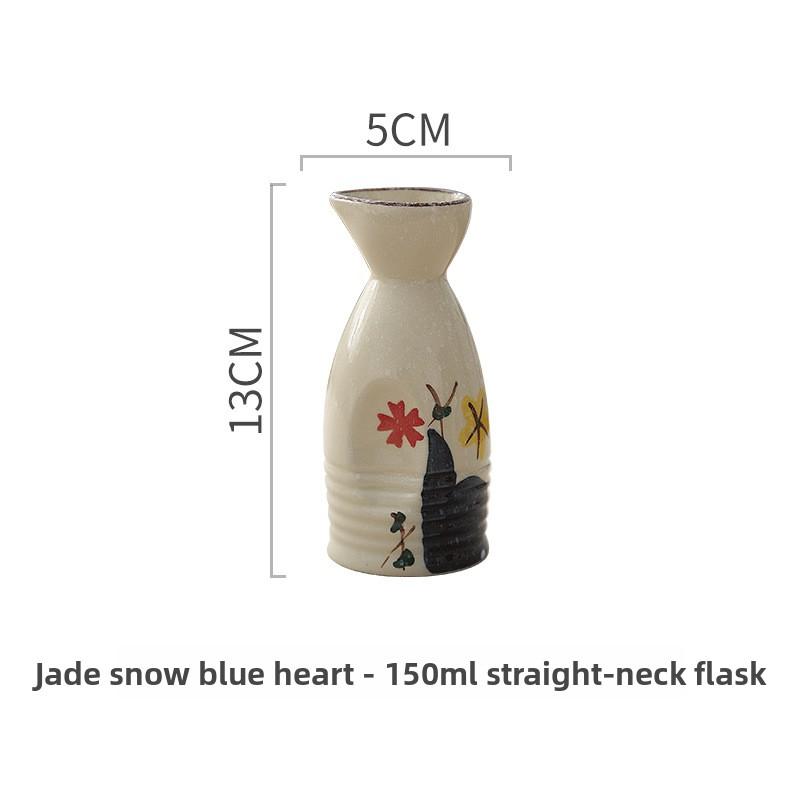 Japanse Onderglazuur Kleur Keramiek Sake Set Handgeschilderde Sake Fles Wijnwarmer Beker Voor Sushi Bar Thuis