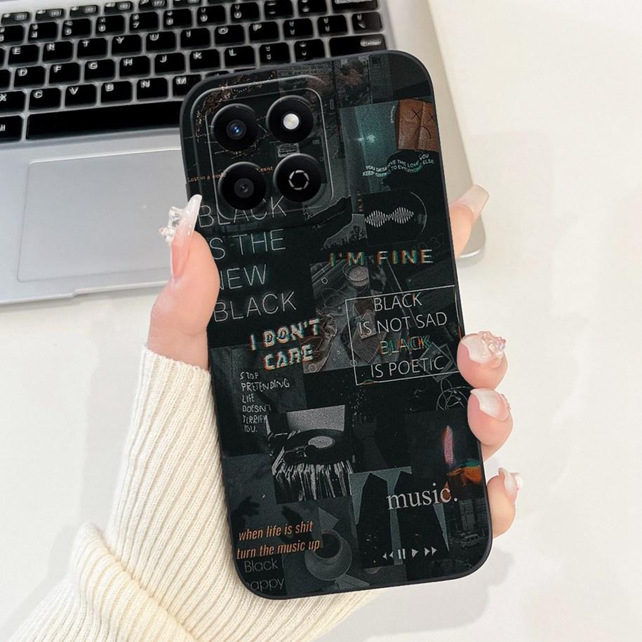 Shockproof Case For Honor X7c Cover HonorX7c 4G Funda Fashion Bowknot Marble Soft Liquid Silicone Cases For Honor 200 Smart Etui