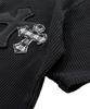 SK8ER ROCK Cross Henley Neck Waffle T-Shirt ((Black))