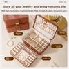 Lockable Zoned Jewelry Box with Stud Earrings, Necklace and Ring, Large Capacity, Multi-layer Leather, Light Luxury Dust-proof Jewelry Storage